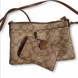 Coach over shoulder bag with wallet